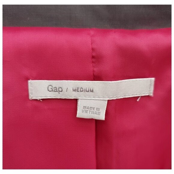 Gap Dark Gray Womens Double-Breasted Trench Coat Belt Waist & Pockets Size M - Picture 3 of 9